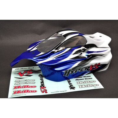 Karosserie lackiert blau/rot