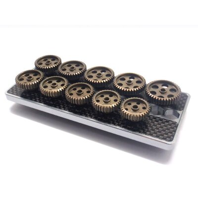 SET OF 10 ALU PINIONS 48DP WITH CADDY 31T ~ 40T