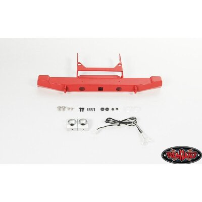 Solid Rear Bumper w/Lights for Axial SCX10 II XJ (Red)