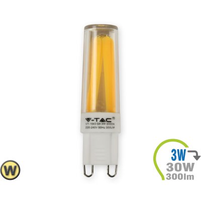 G9 LED Lampe Filament 230V 3W (3Stk.) Warmweiß