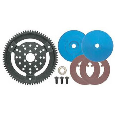 SLVR Double-Disc Slipper Kit: 72T Plastic spur , pads, plate