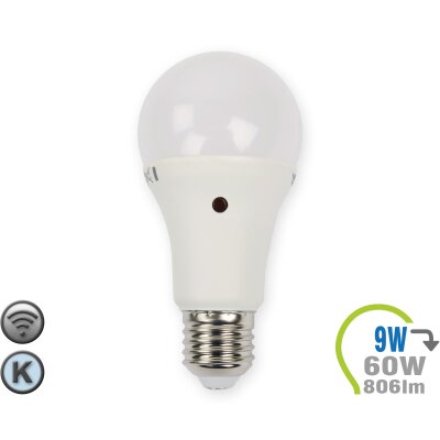 E27 LED Lampe 9W A60 Dämmerungssensor Kaltweiß