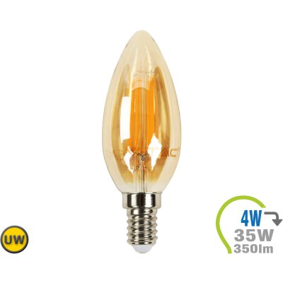 E14 LED Kerze 4W Filament Ultra-Warmweiß