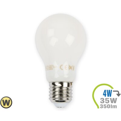 E27 LED Lampe 4W Filament weiß A60 Warmweiß