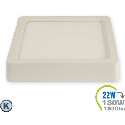 LED Aufbauleuchte 22W Eckig Kaltweiß