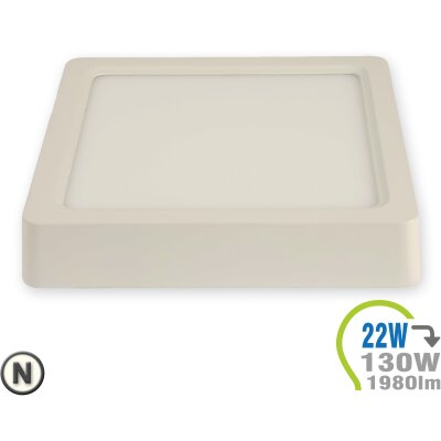 LED Aufbauleuchte 22W Eckig Neutralweiß