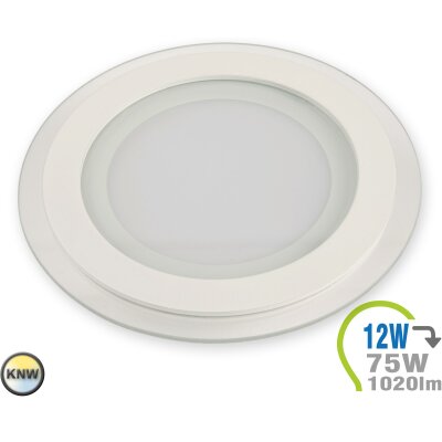 LED Paneel Einbauleuchte Glas 12W Rund einst.Farbtemperatur
