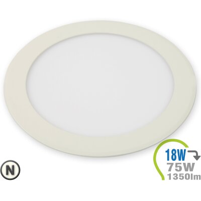 LED Paneel Einbauleuchte Premium Serie 18W Rund Neutralweiß