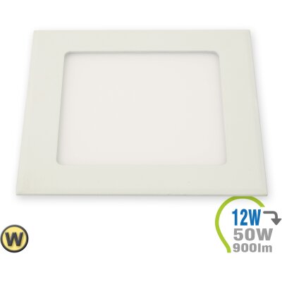 LED Paneel Einbauleuchte Premium Serie 12W Eckig Warmweiß