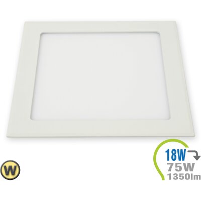 LED Paneel Einbauleuchte Premium Serie 18W Eckig Warmweiß