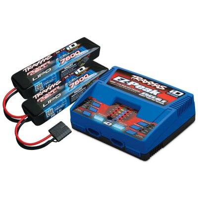 TRAXXAS DUAL EZ-Peak Plus-Lader 2972G + 2x 2S Lipo 7600mAh 2869X EU-Version / Ergänzungs-Paket Version 2018